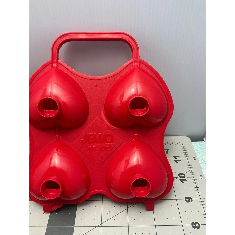 Vintage Jell-O Jigglers Heart Molds set of‎ 2 Red Plastic Valentine Set of 2